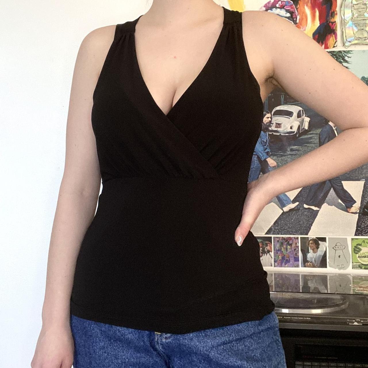 🖤 simple black vneck tank top 🖤 can be cute worn... Depop