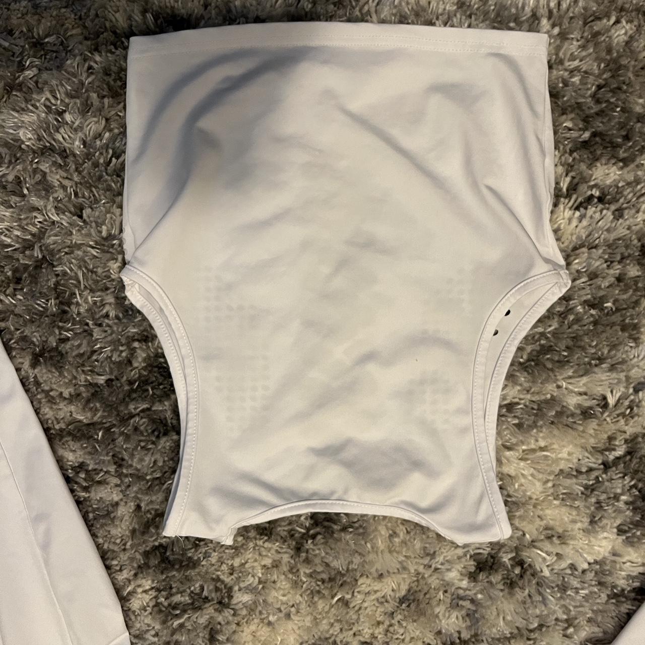 White Rave Top with detachable sleeves See through... - Depop