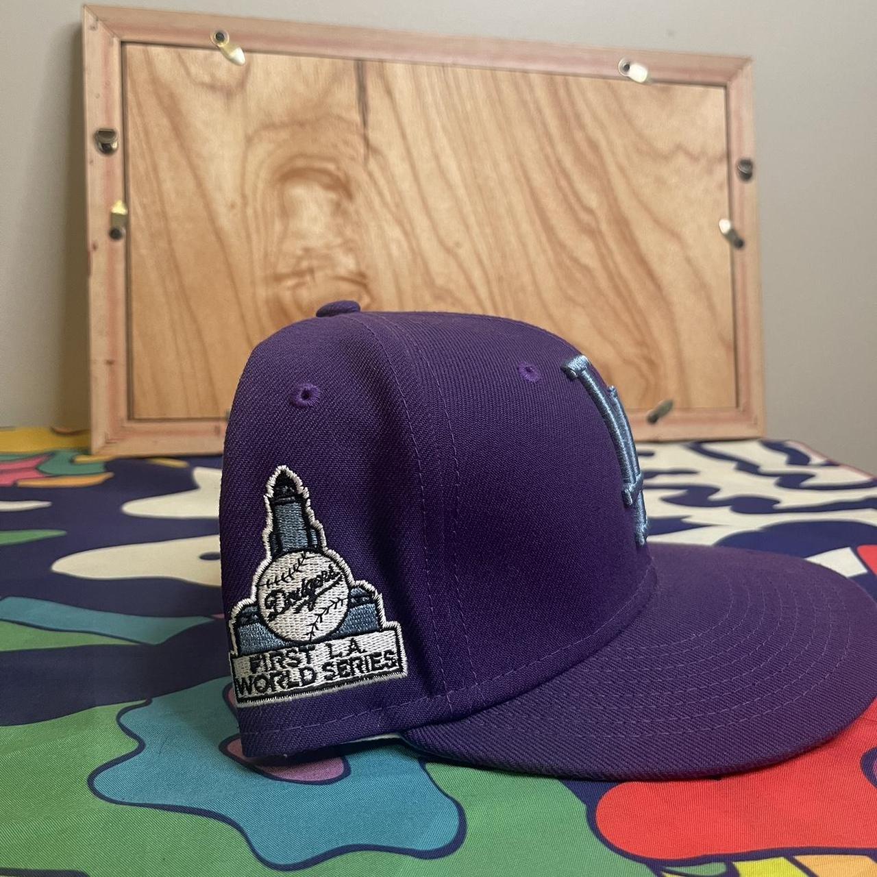 Purple Dodgers 7 3/4 fitted hat from lids. Never - Depop