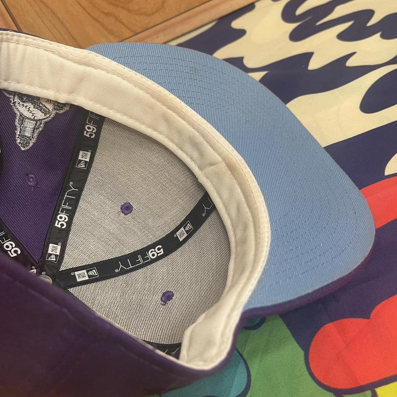 NEW ERA FITTED HAT 59FIFTY LIGHT PINK / PURPLE BRIM. - Depop