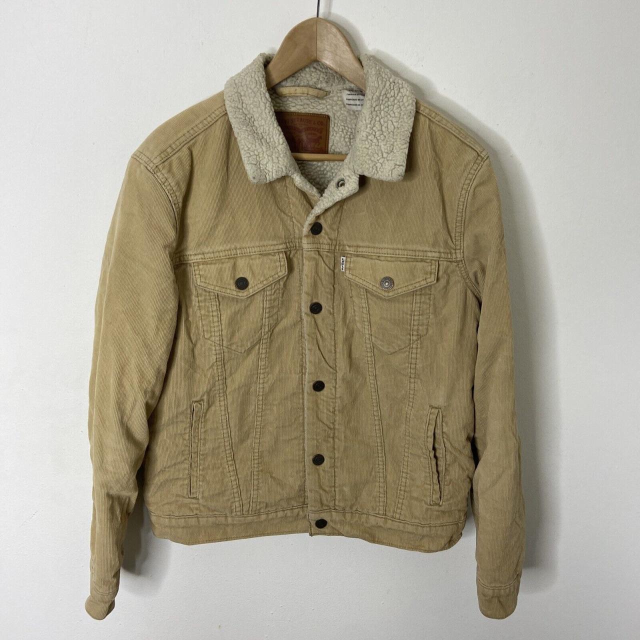 Levis Jacket Adult Medium Tan Corduroy Sherpa Depop