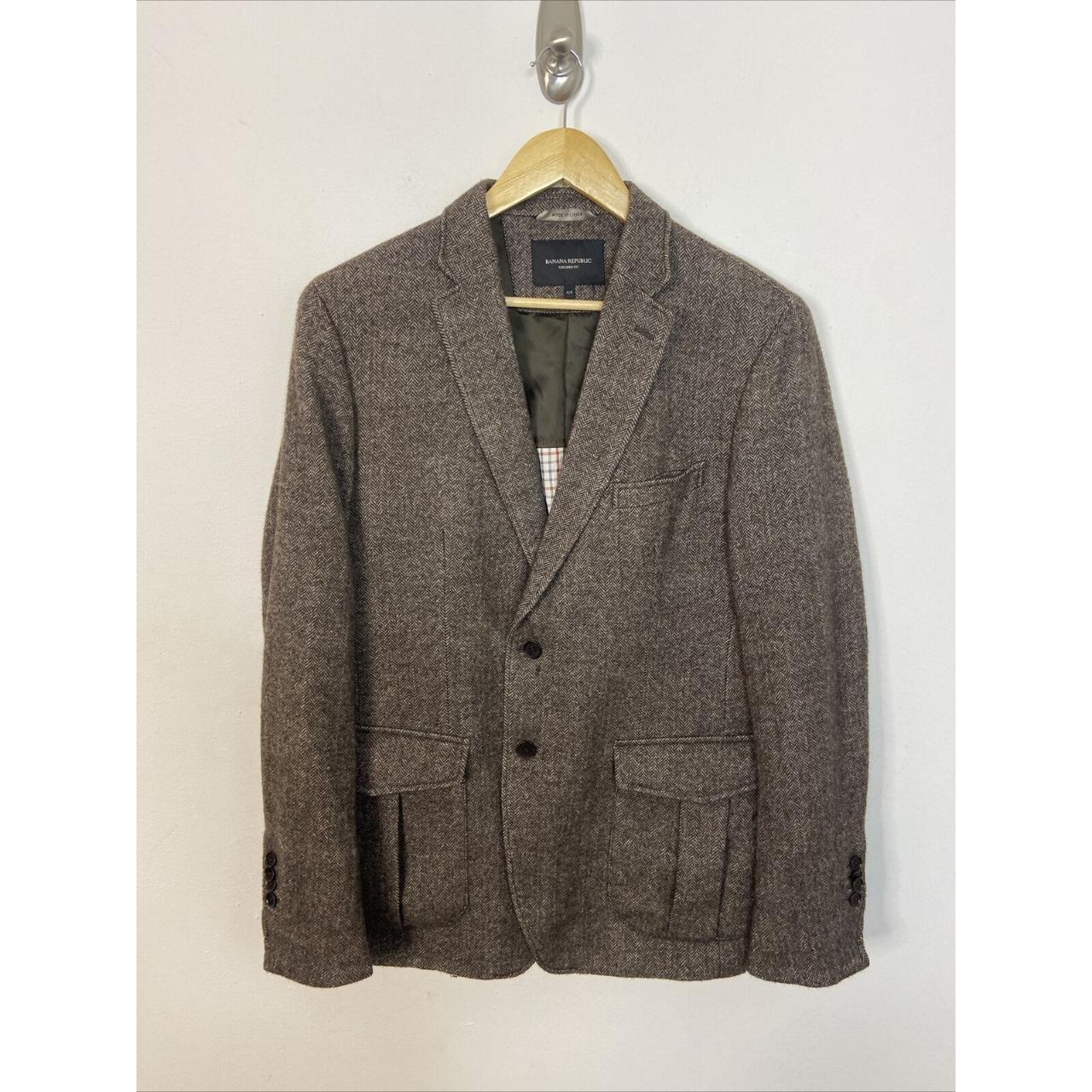 Banana Republic Men's Grey and Brown Tailored-jackets | Depop