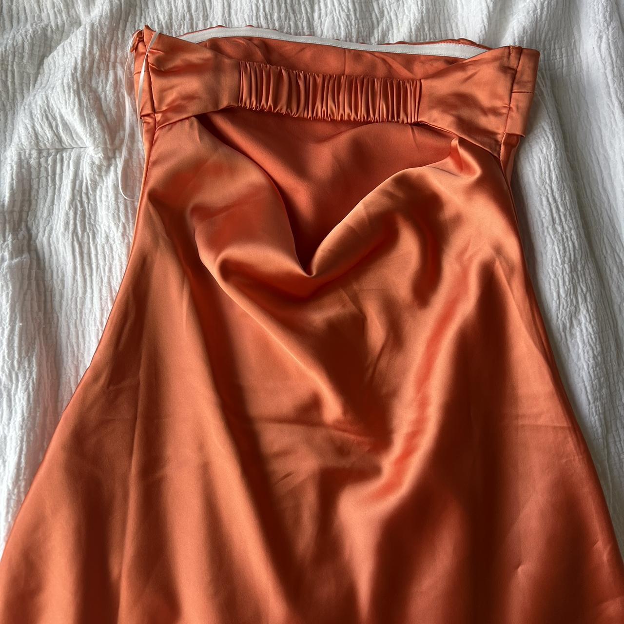 Orange Silk Mini Princess Polly Dress - Size 4 -... - Depop