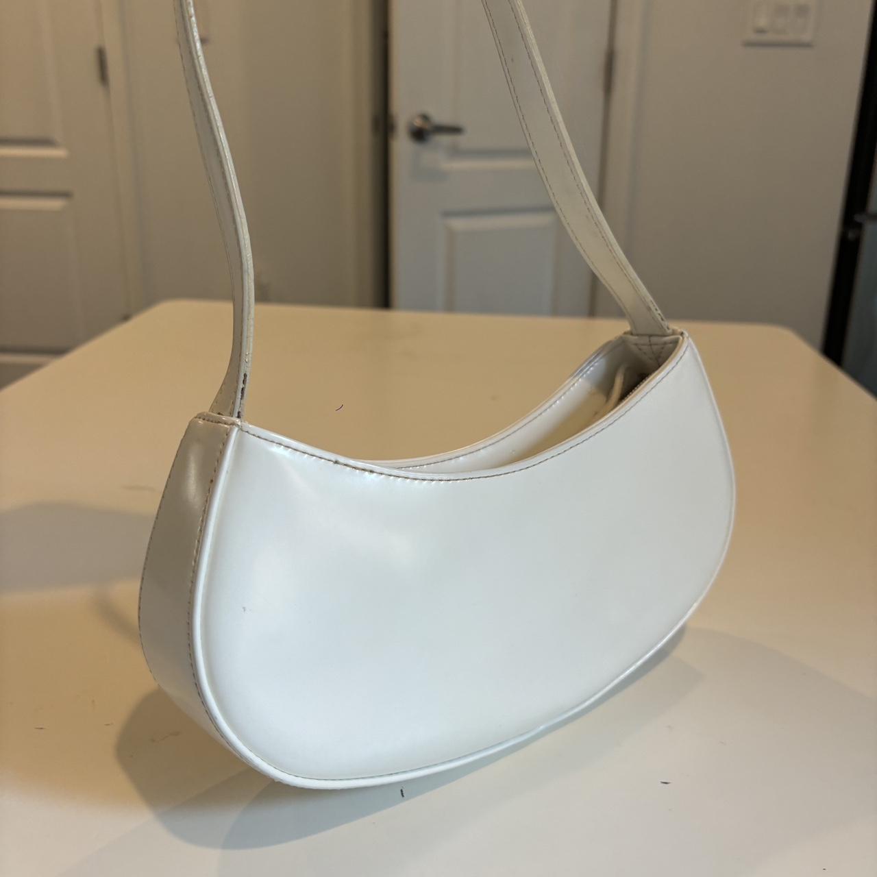 White leather Guess bag with glossy exterior... Depop