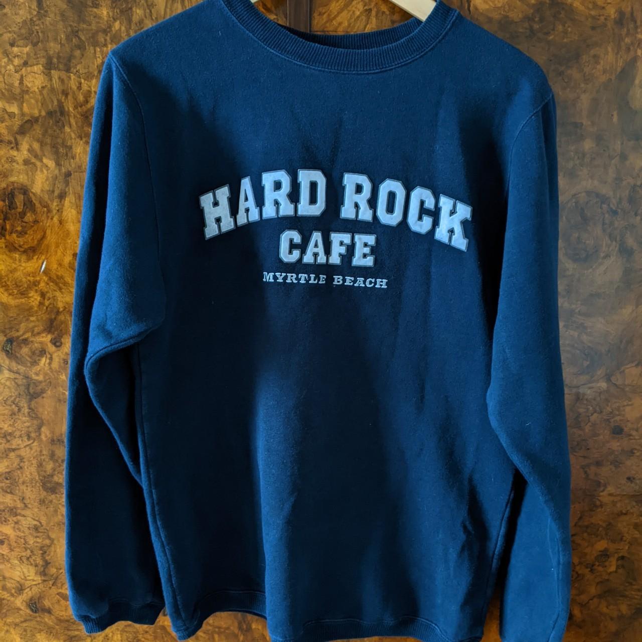 Hard Rock Cafe Men's Navy Sweatshirt | Depop