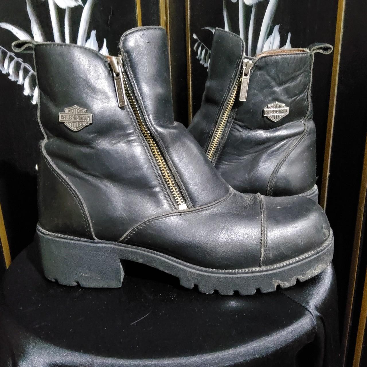 Harley davidson boots deals zipper side