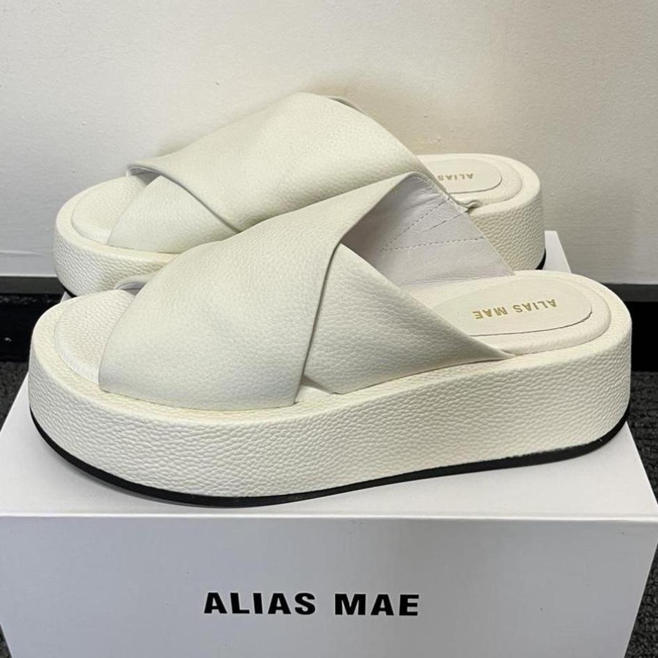 Alias Mae Yoko Leather Slides Ivory tumble Never... - Depop