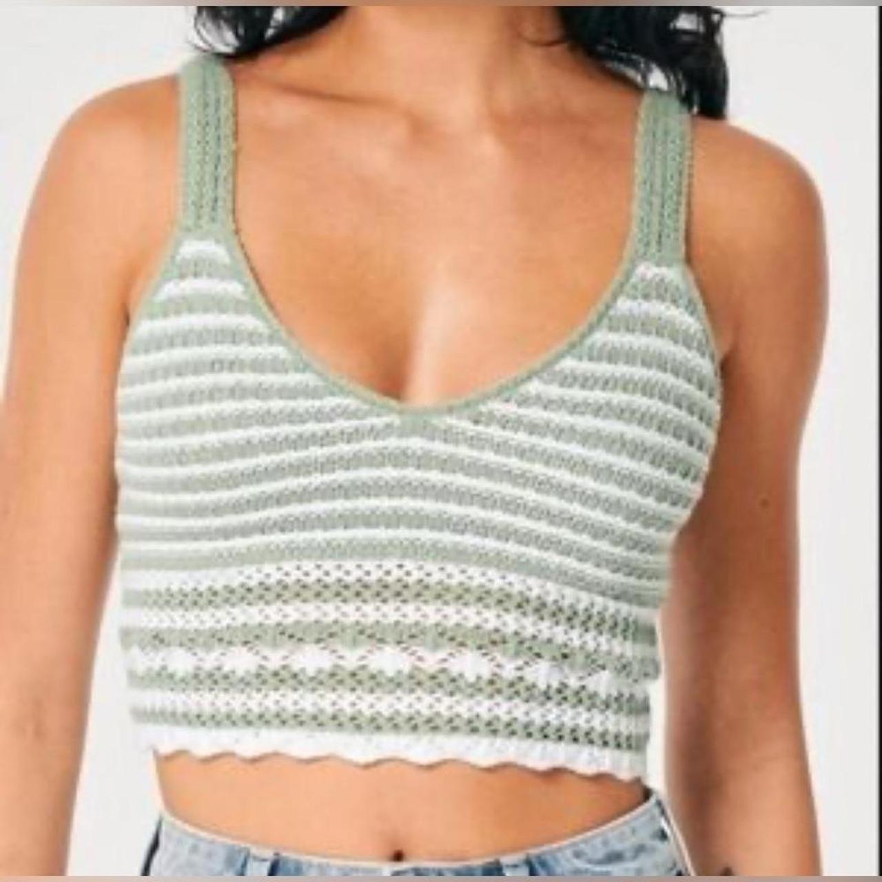 Hollister Co. Women's Tank top - Green/White - S … - image 1