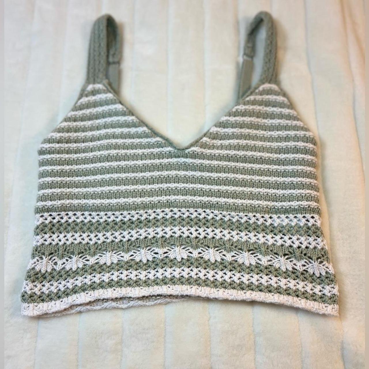 Hollister Co. Women's Tank top - Green/White - S … - image 3