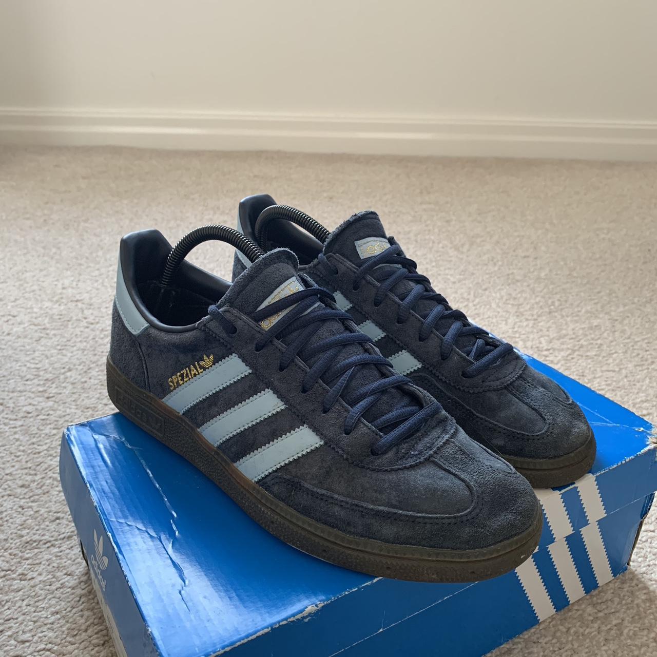 Adidas Handball Navy Gum Spezial Trainers Lightly... - Depop