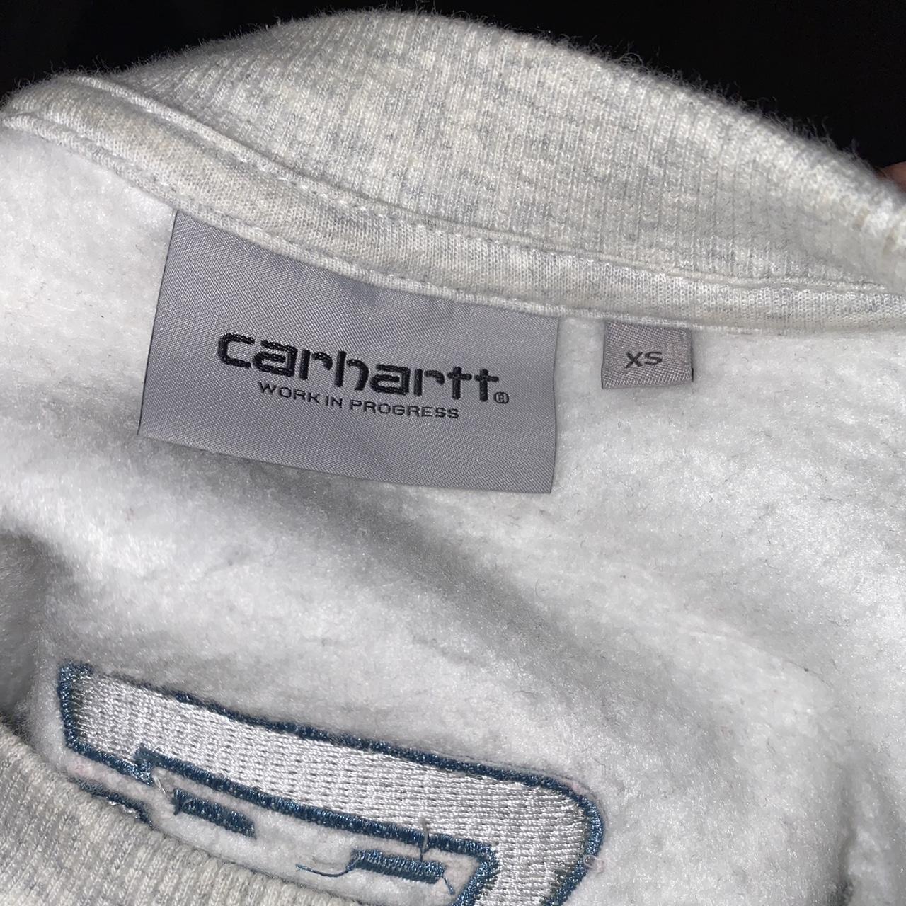 CarHartt sweat Color light grey Size xs but quiet... - Depop