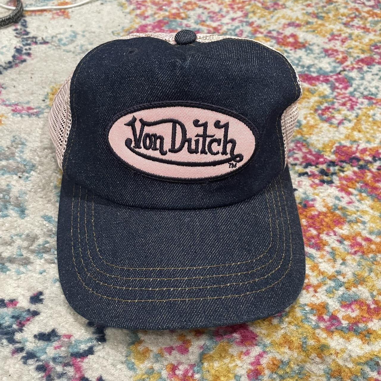 Baby pink and jean von Dutch hat With flaws on mesh - Depop