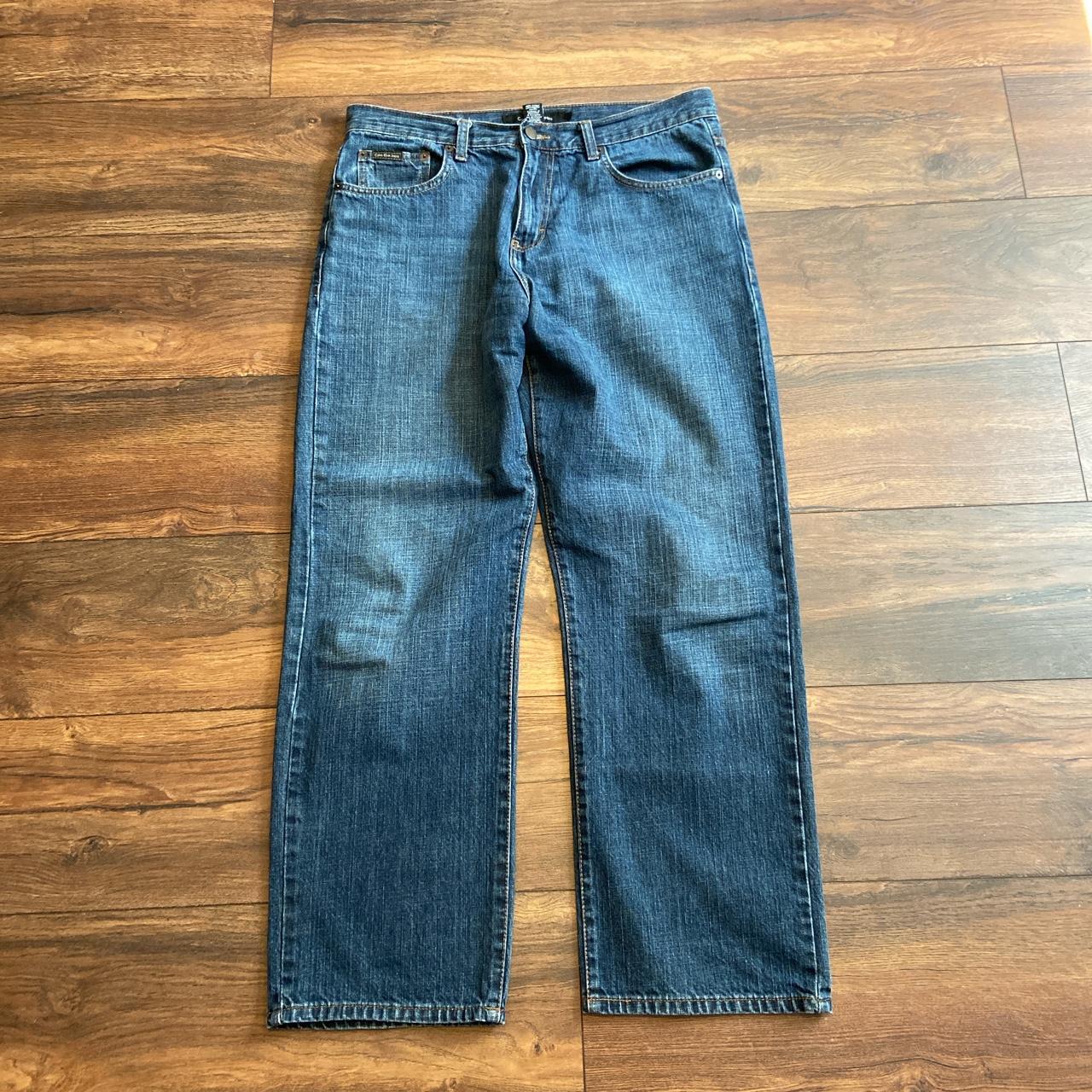 Calvin Klein Jeans Men's Blue and Navy Jeans | Depop