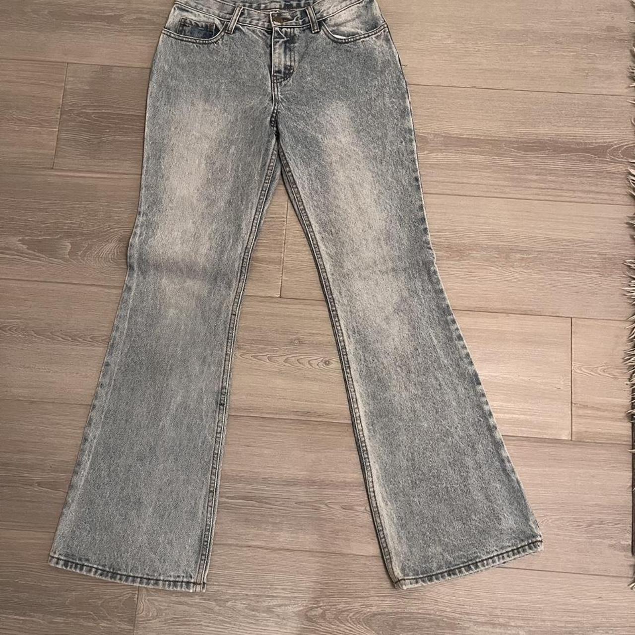 brandy melville quinn jeans light blue denim flares... Depop
