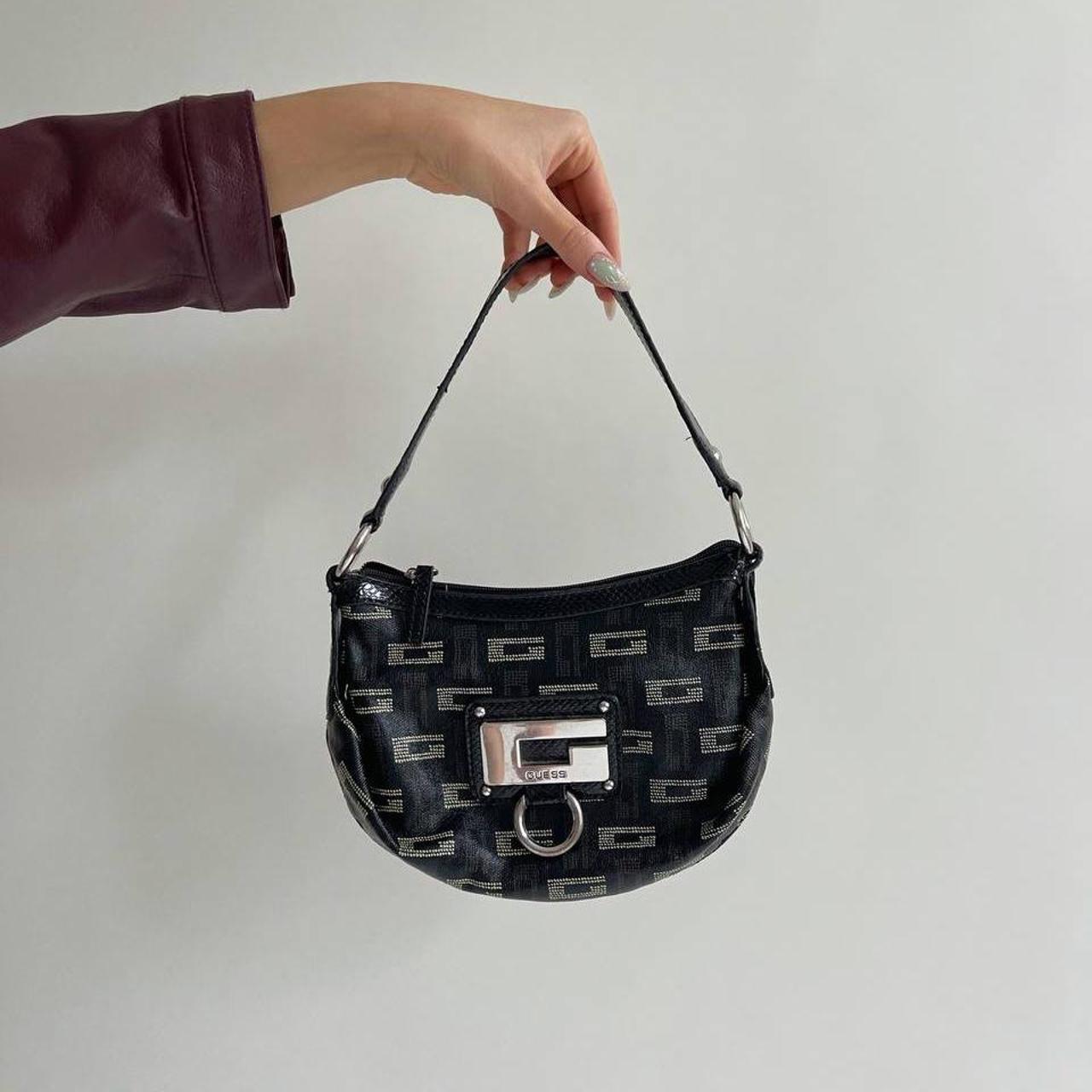 Vintage Guess black mini bag from 2000’s, monogram G... Depop