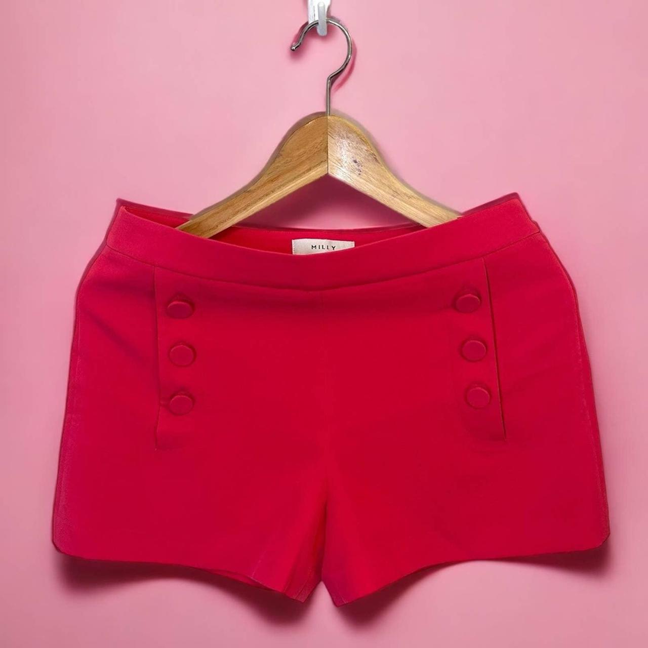 Milly Hot Pink Barbiecore Hot Shorts With Buttons... - Depop