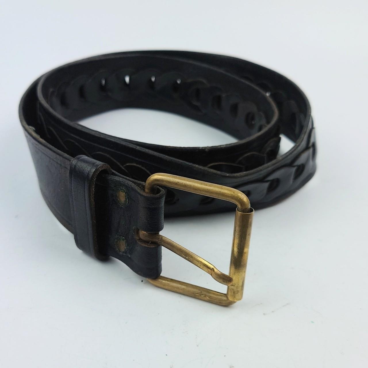 Vintage black woven belt. • Fastening range... - Depop