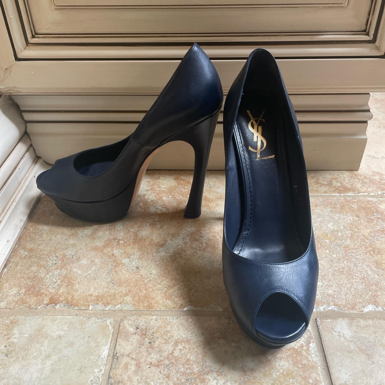 Stunning navy blue leather disco pumps !! SUPER... - Depop