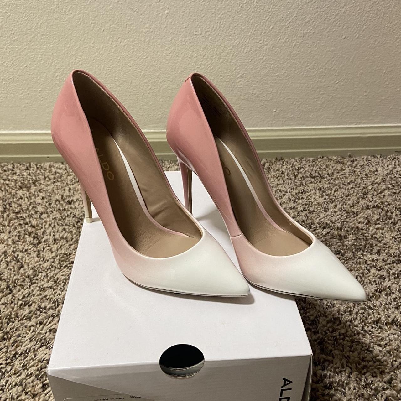 Beautiful white to pink ombre heels Brand new never. Depop