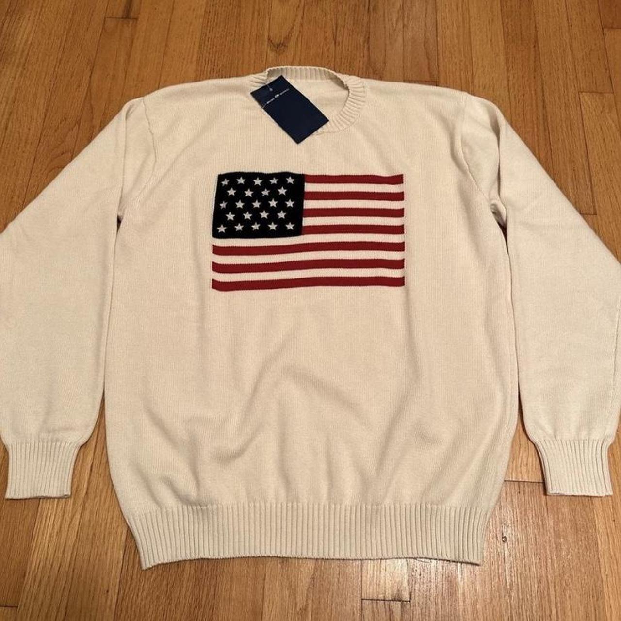 Brandy Melville cream American flag... - Depop