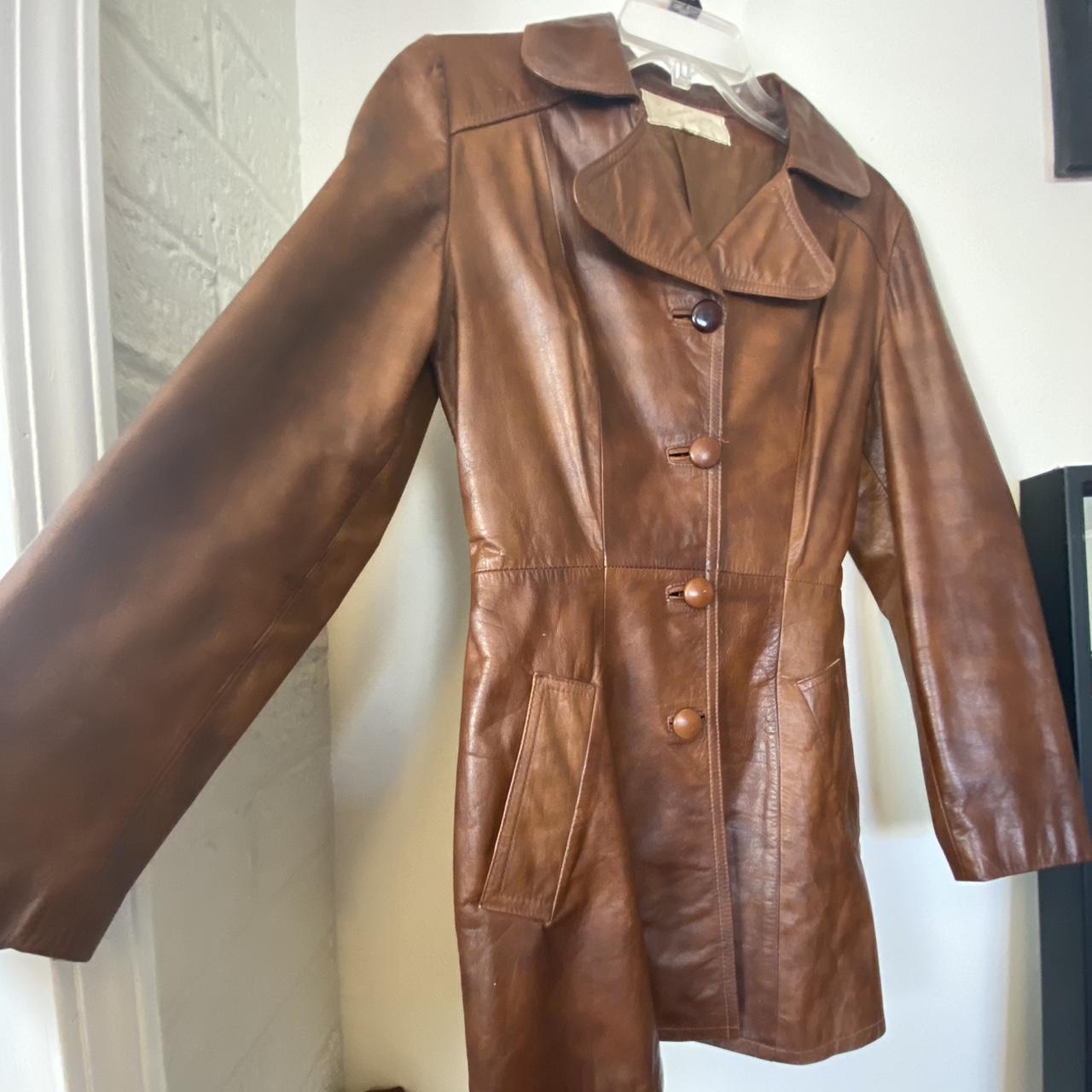 Vintage Brown Leather Jacket - Lomeli of California... - Depop