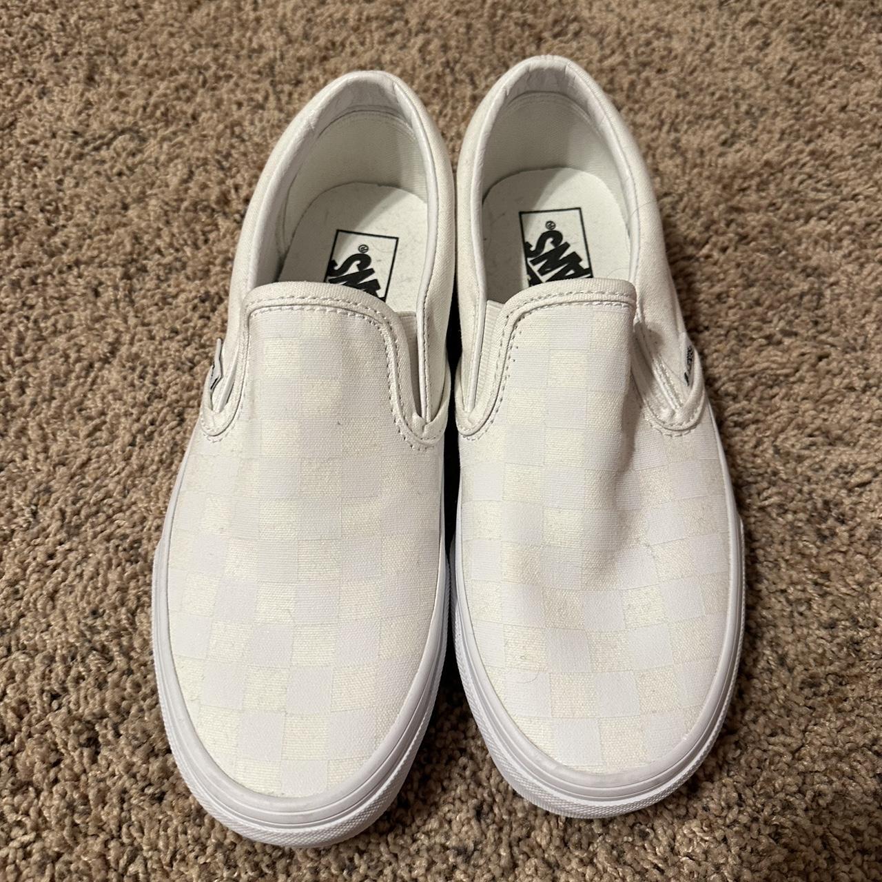 White checkered slip on Vans! Have never been worn... - Depop