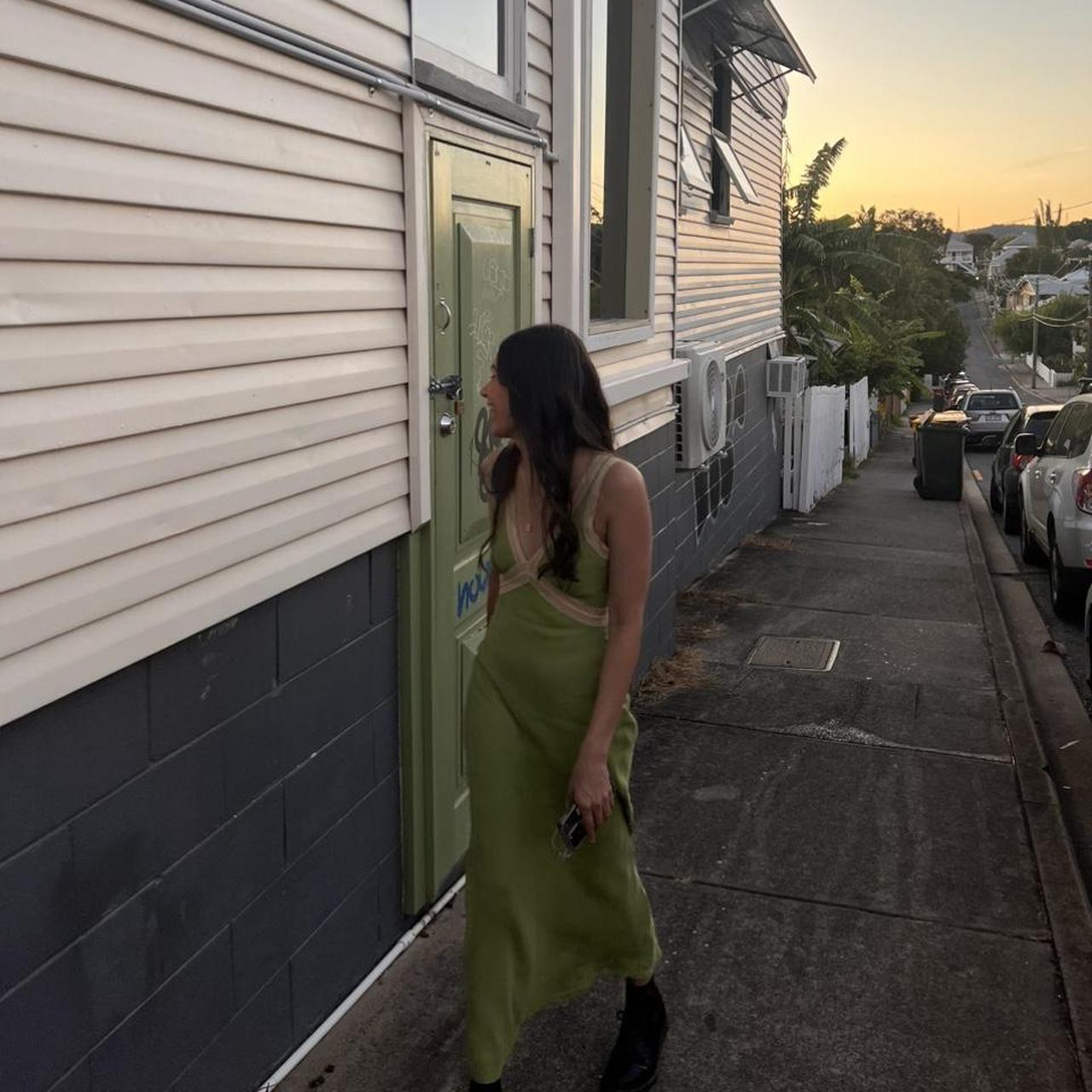 Verge girl green slip dress only worn once!... Depop