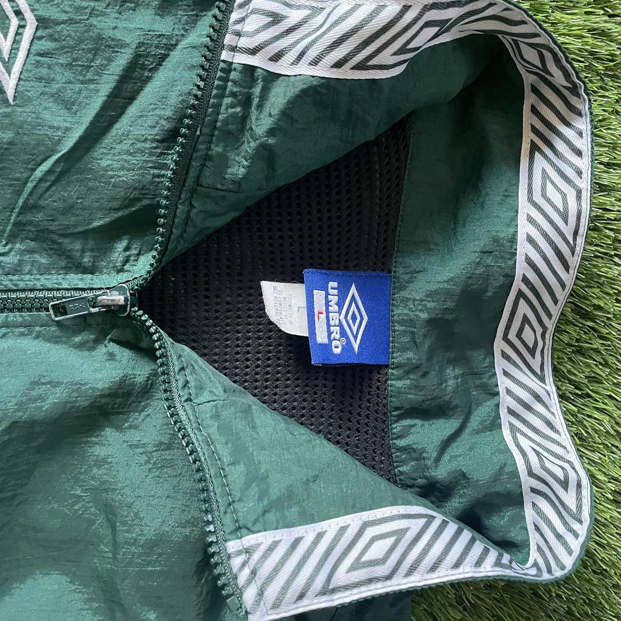 Umbro Men's Green and White Jacket | Depop