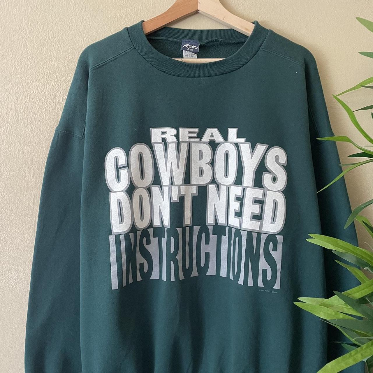 Vintage 1997 Cowboy crewneck sweatshirt. Mens XL in - Depop