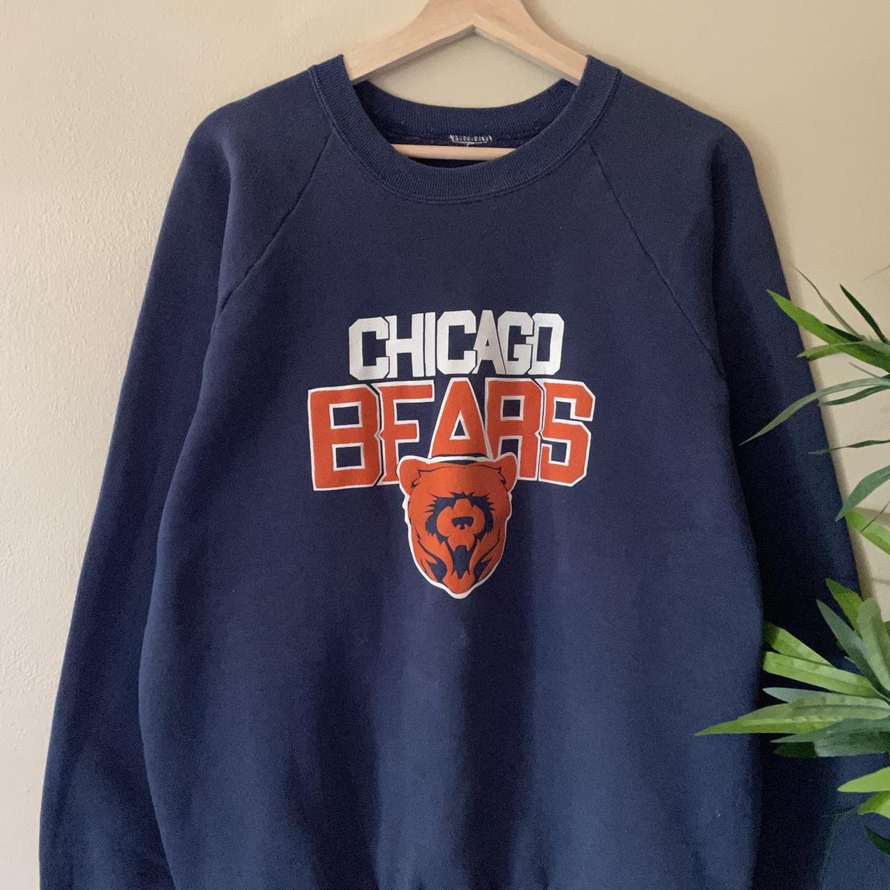 Vintage Bears Navy and orange T Shirt. NFL Football - Depop