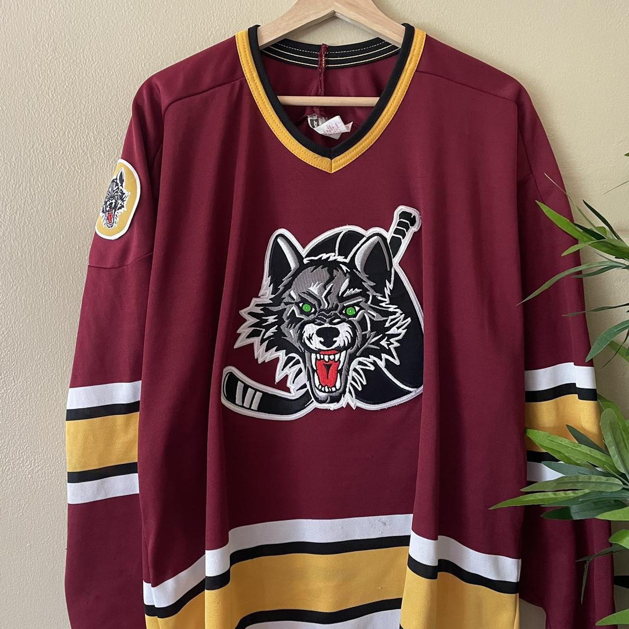 Vintage Chicago wolves hockey jersey. Mens Large/XL... Depop