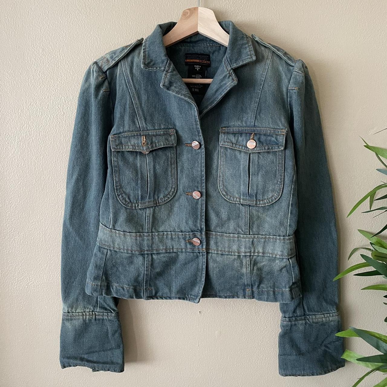 Vintage Y2K Bebe denim jacket. Womens small in... - Depop