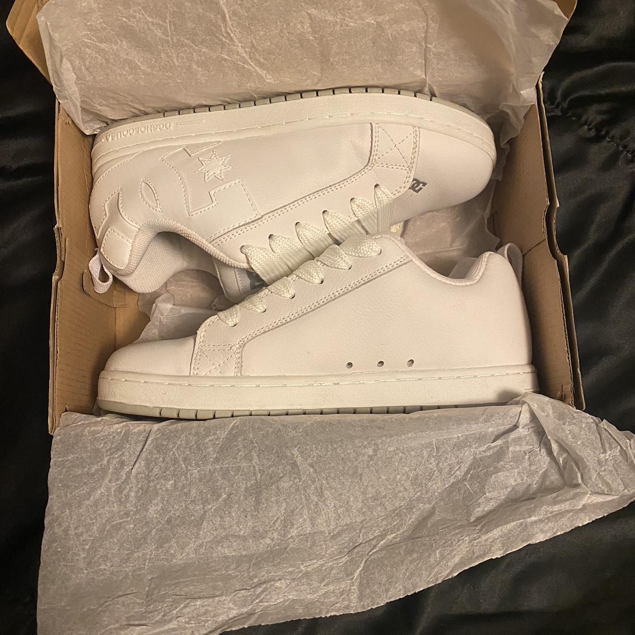 Pair of White mens chunky dc’s worn literally once,... - Depop