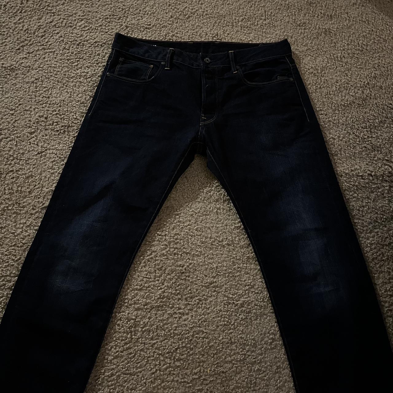 Raw g star straight leg dark wash jeans length - 32... - Depop