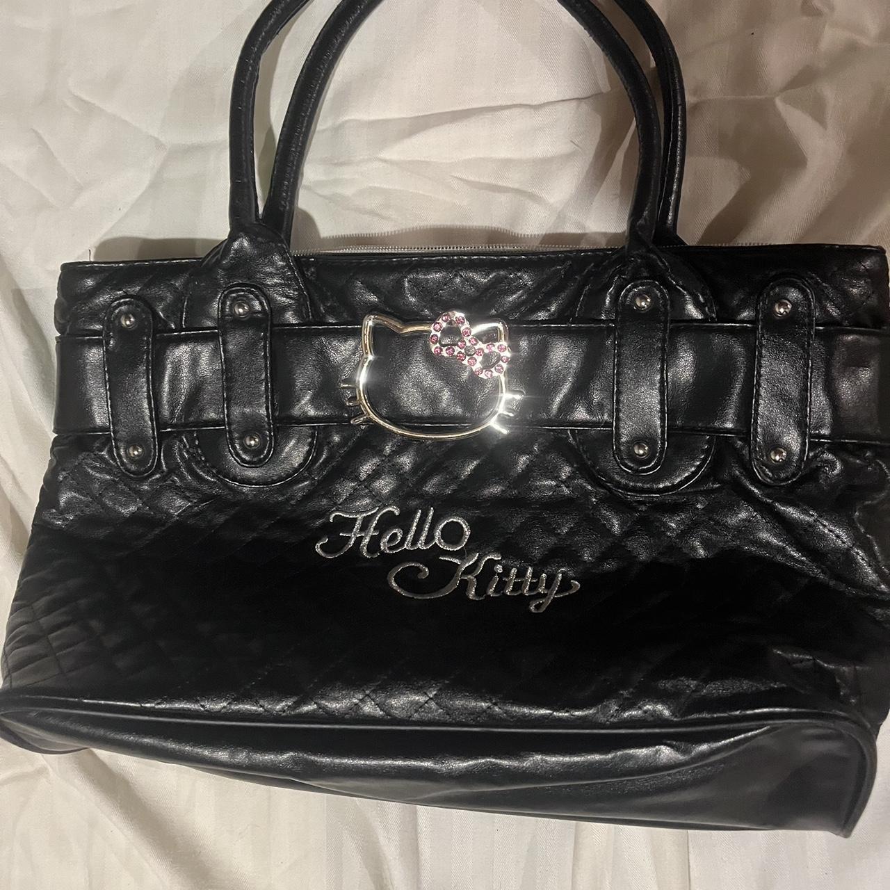 black hello kitty purse it is peeled up a bit in - Depop