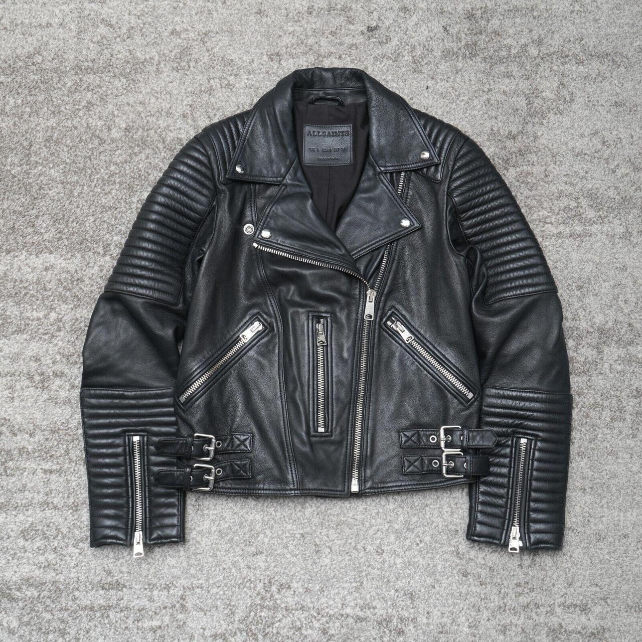 Allsaints estella leather biker jacket best sale