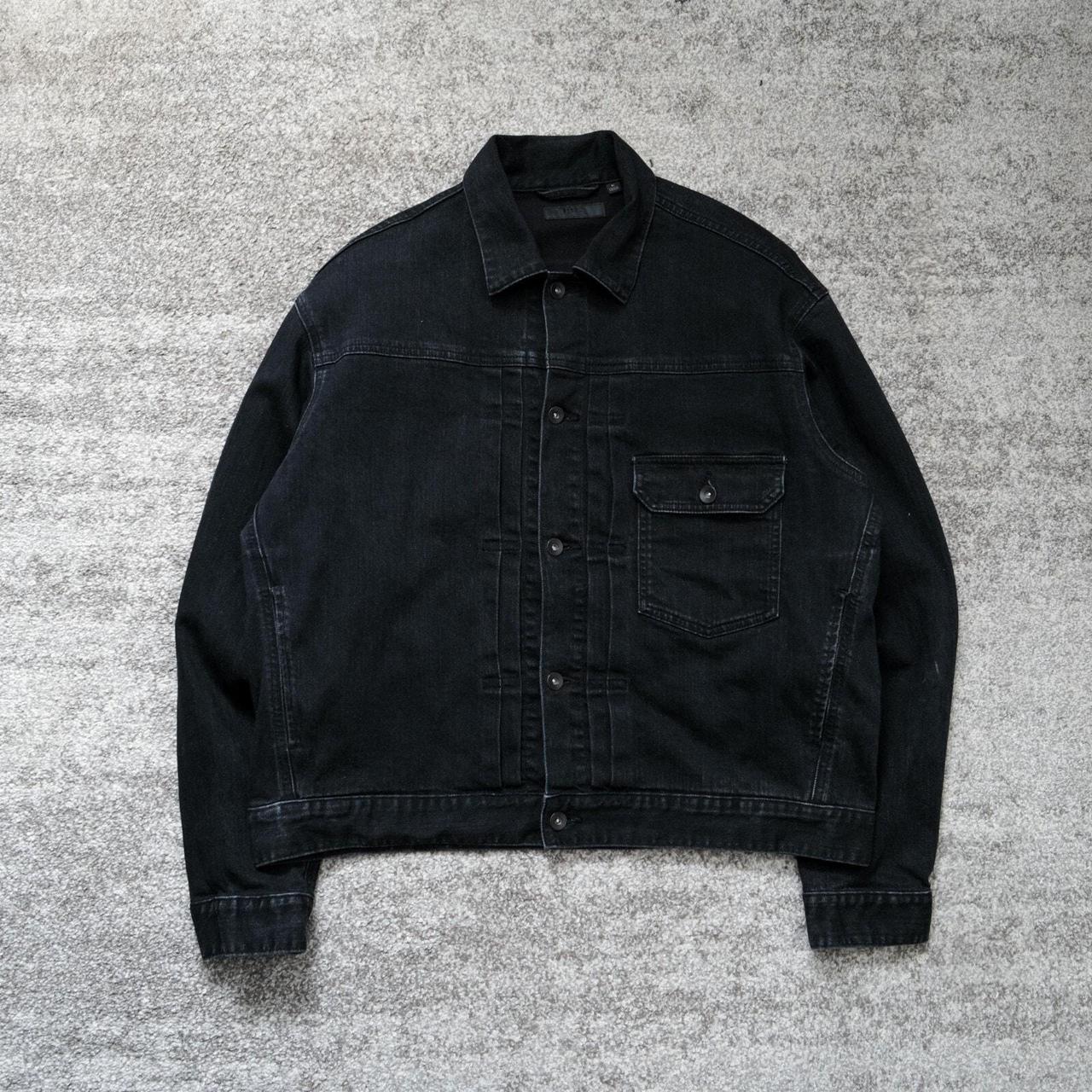 Uniqlo Mens Black Denim Trucker Jacket Denim Jacket Fake Off White