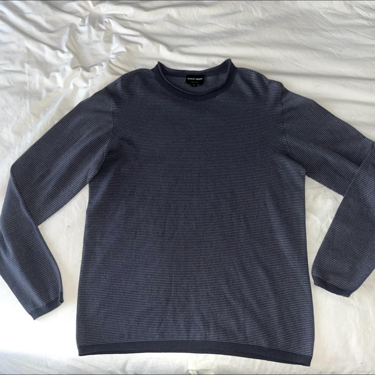 Giorgio Armani Sweater / men’s size 54 (L) / blue &... - Depop