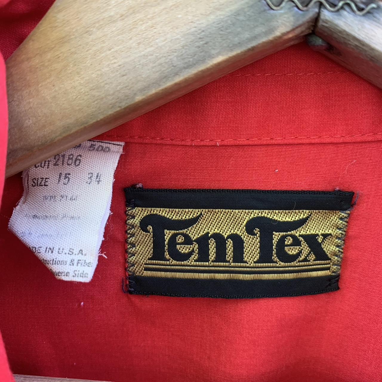 Vintage Tem Tex Western Shirt Red Pearl Snaps- - Depop