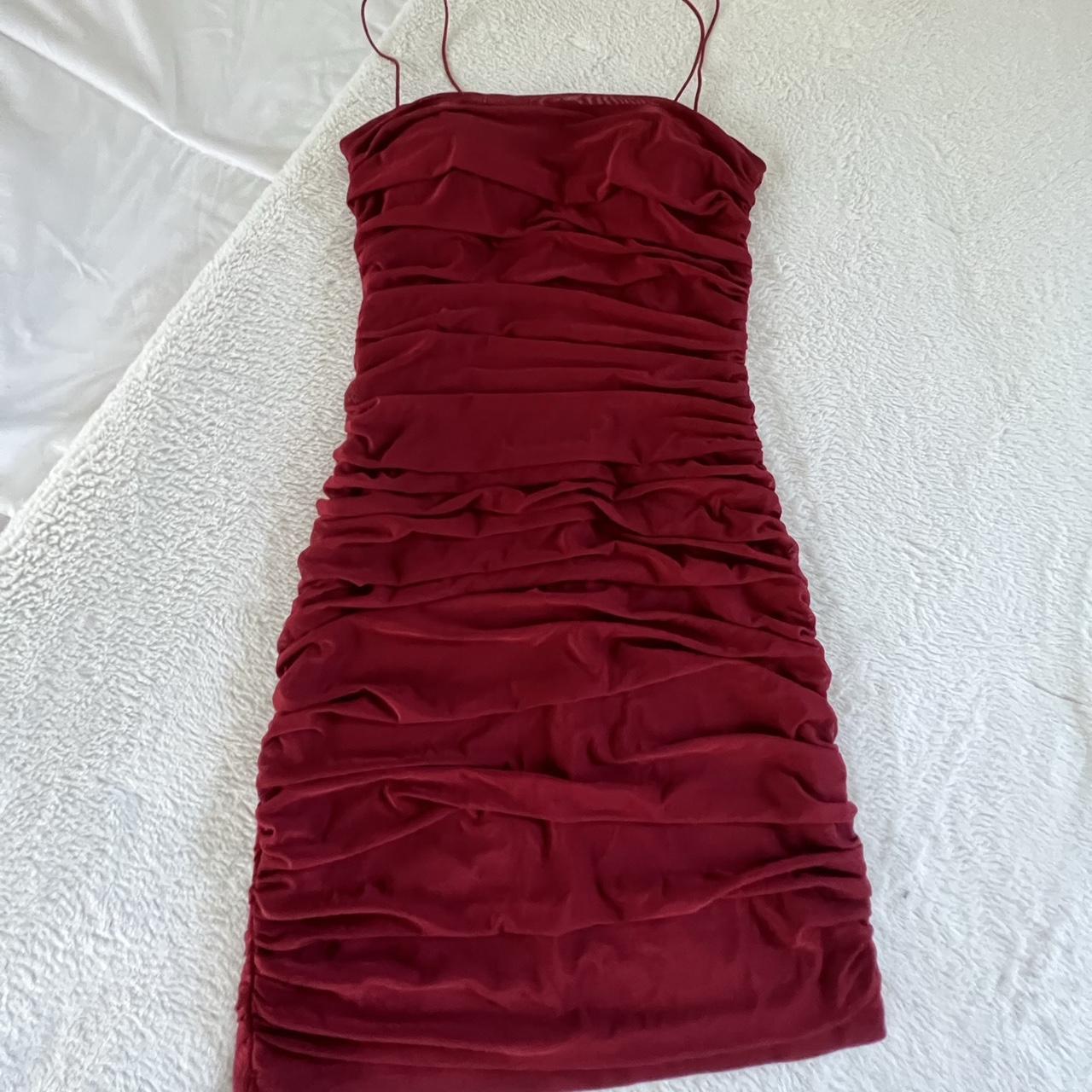 Princess Polly Women's Burgundy Dress | Depop