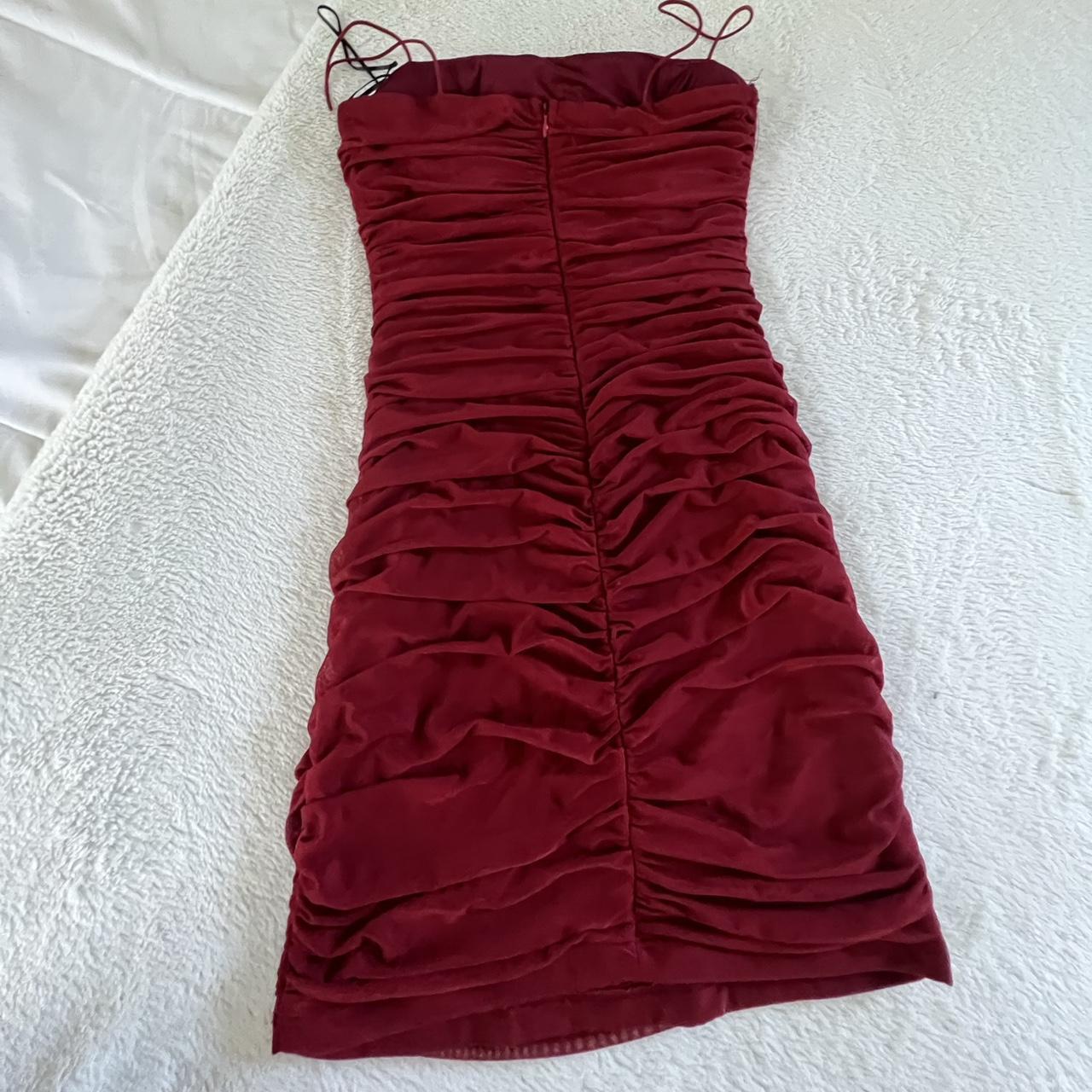 Princess Polly Women's Burgundy Dress | Depop