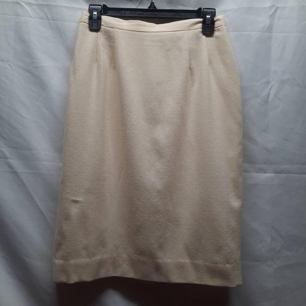 Vtg. 80's? 90's Unbranded cream lined knee length... - Depop