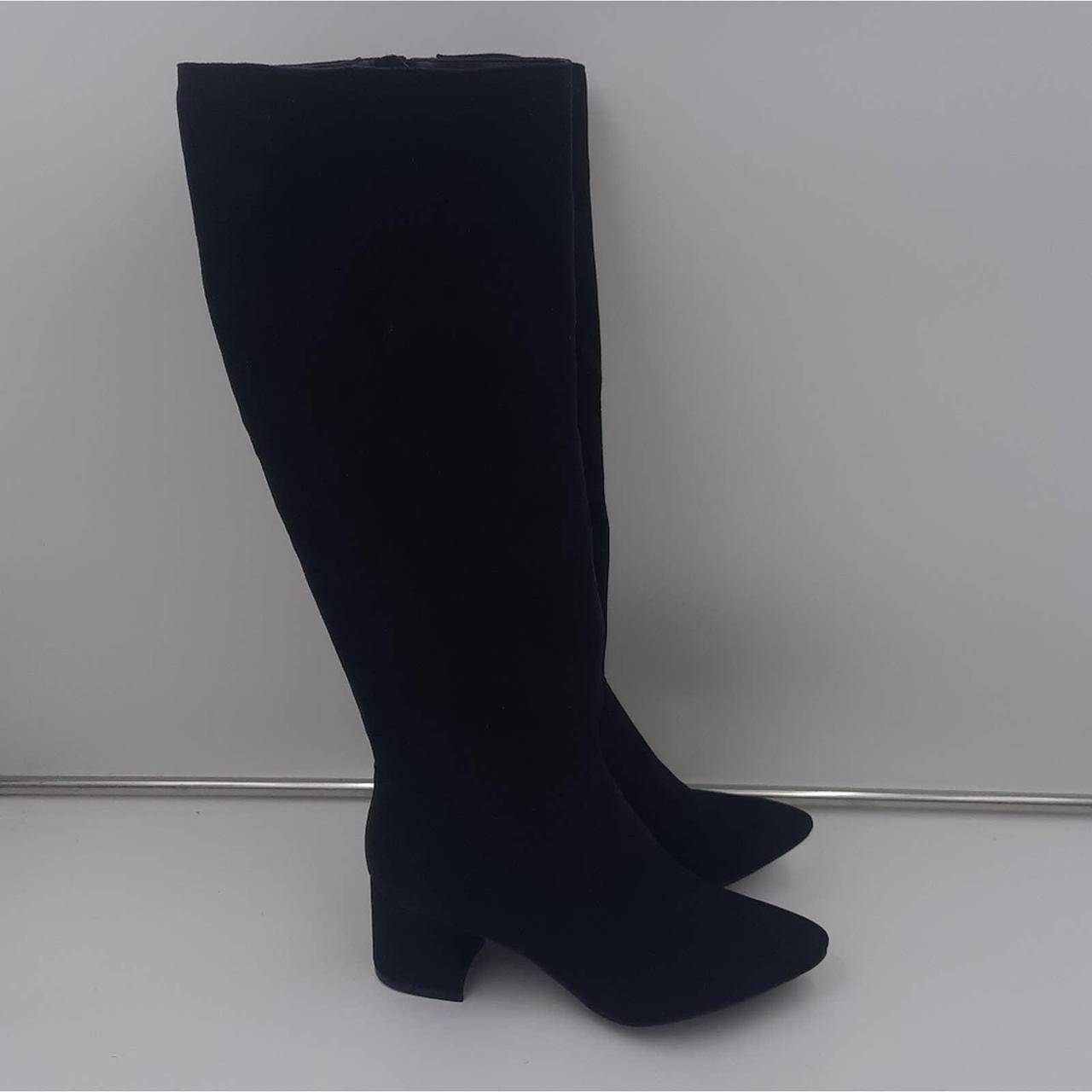 Bamboo faux suede over the knee boots sale