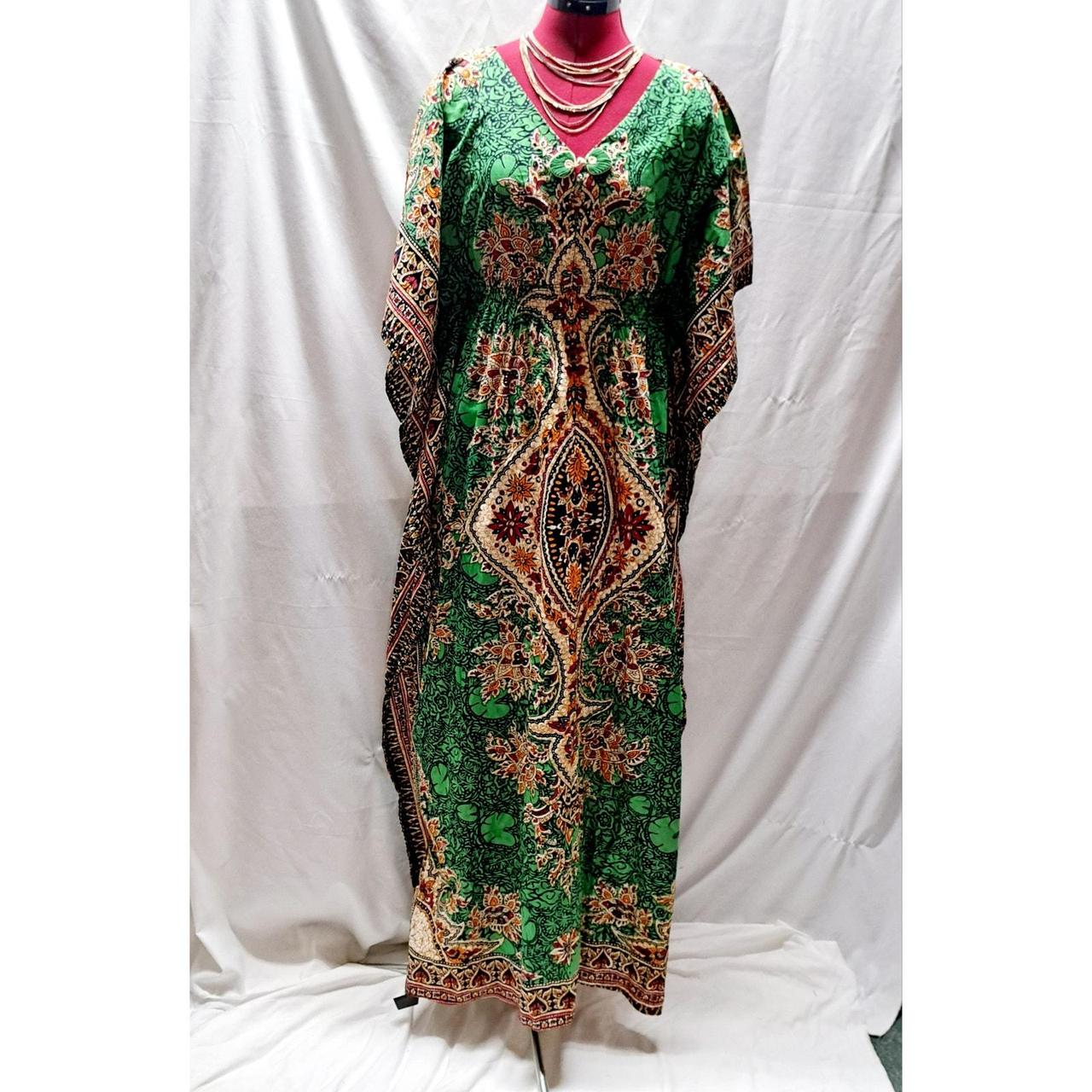 Long Kaftan Dress Boho Maxi Women Emerald Green, ... - Depop