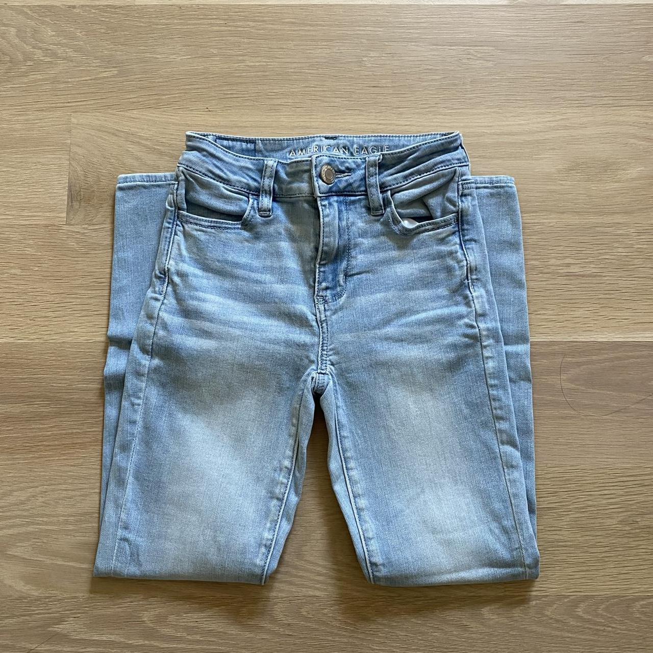 American Eagle Outfitters Womens Skinny Jeans Blue - Depop