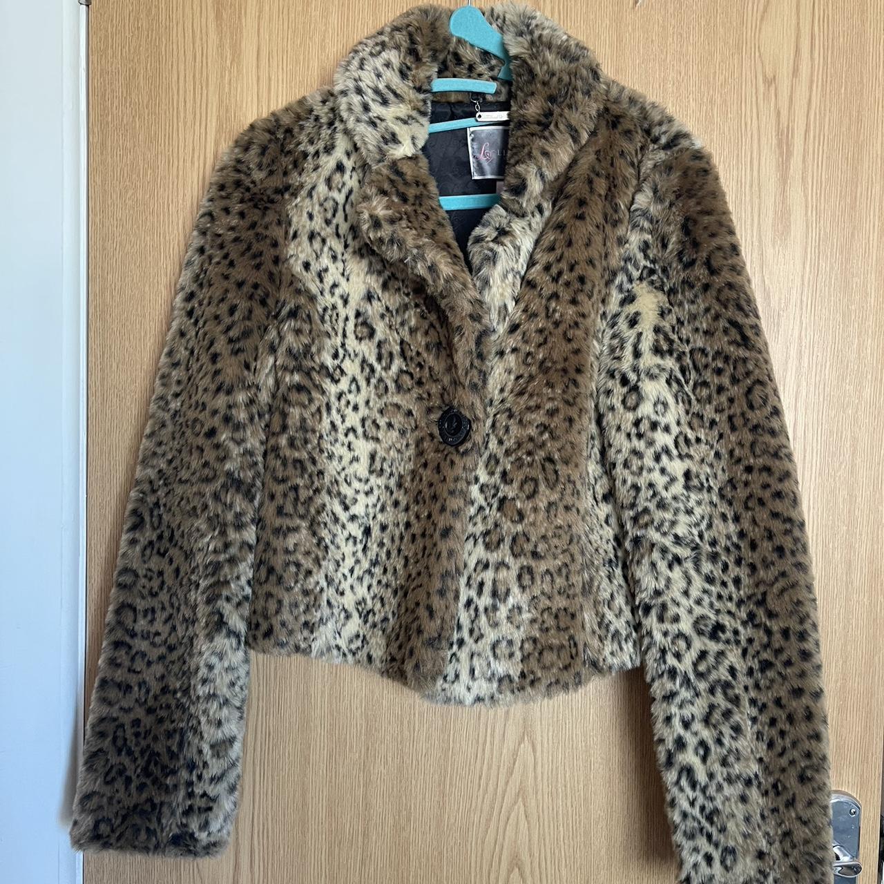 Lipsy leopard print fur jacket - Depop