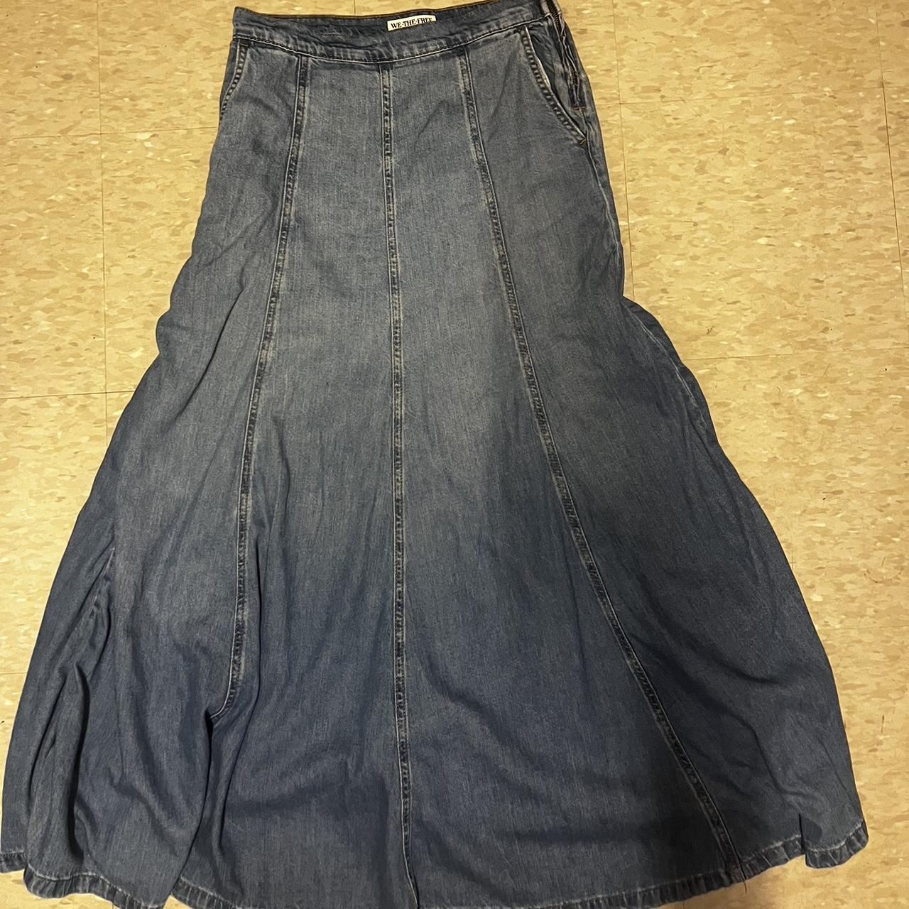 Free People We The Free Catch The Sun Denim Maxi | Depop