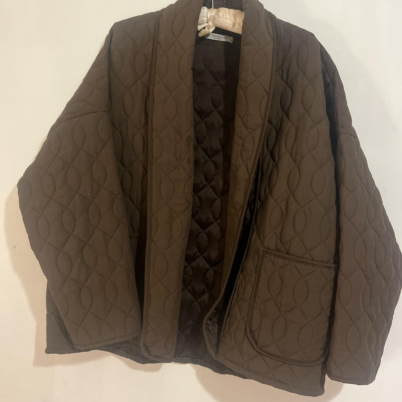 Tendenze brown quilted jacket/coat !! Brand Depop