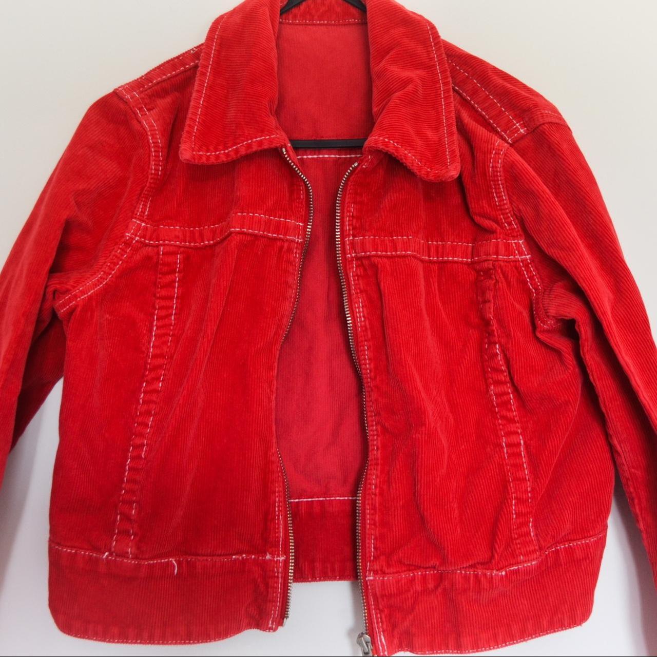 Brandy Melville red corduroy jacket Cord summer... Depop