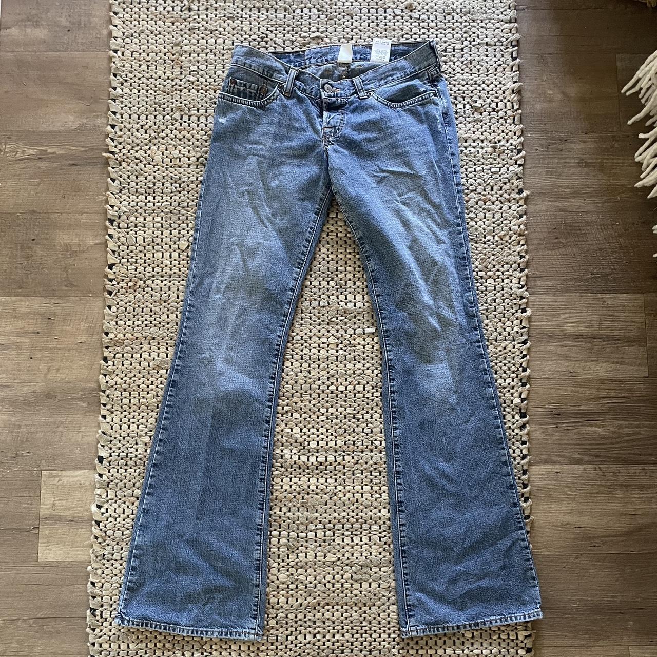 Vintage lucky dungaree brand jeans from the Y2K - Depop